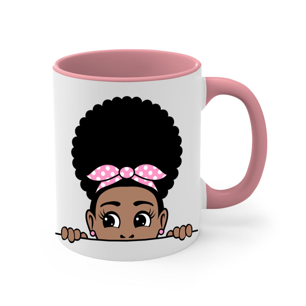 afro puff bandana girl peekaboo 85#- Black women - Girls-Mug / Coffee Cup