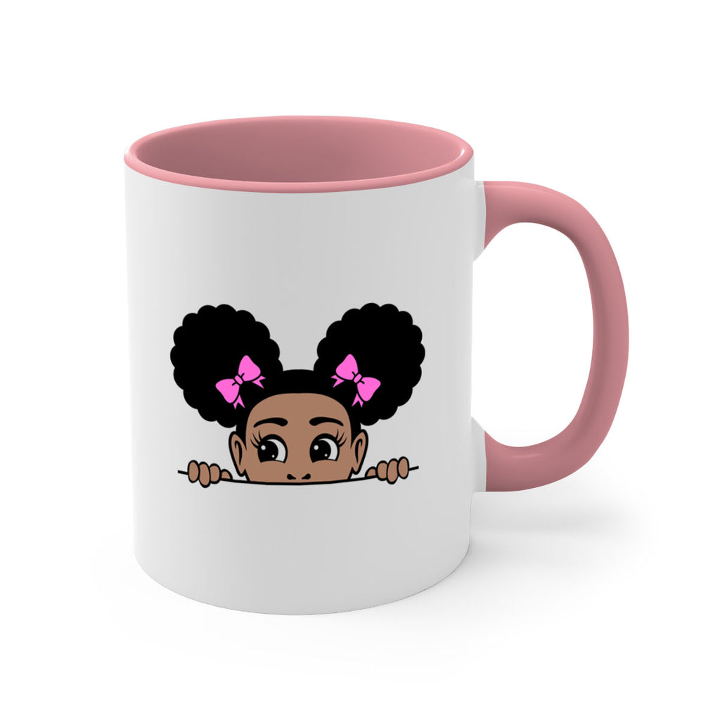 afro puffs girl peekaboo 79#- Black women - Girls-Mug / Coffee Cup