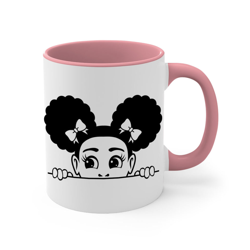 afro puffs girl peekaboo 80#- Black women - Girls-Mug / Coffee Cup