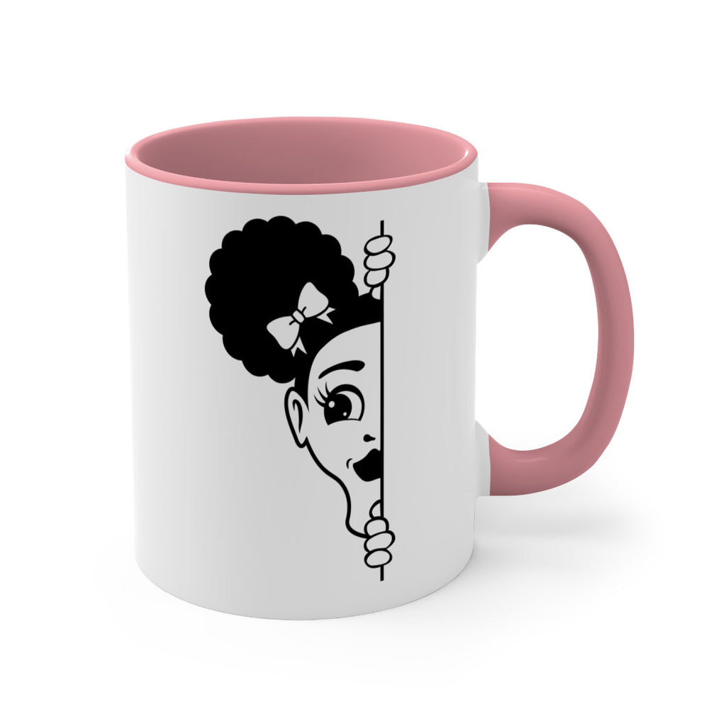 afro puffs girl peekaboo 82#- Black women - Girls-Mug / Coffee Cup