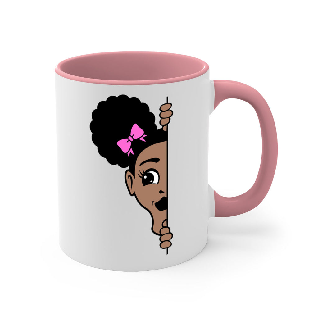afro puffs girl peekaboo 83#- Black women - Girls-Mug / Coffee Cup