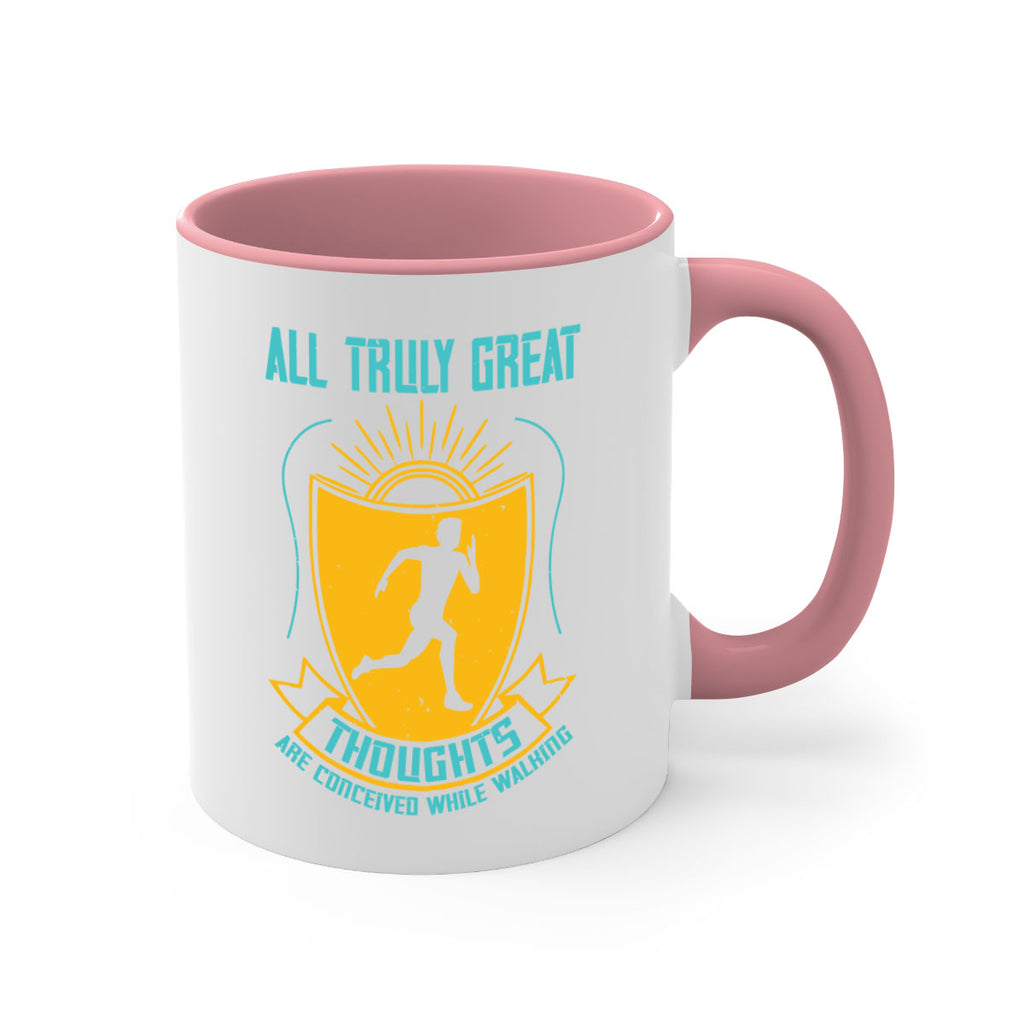 all truly great thoughts are 49#- running-Mug / Coffee Cup