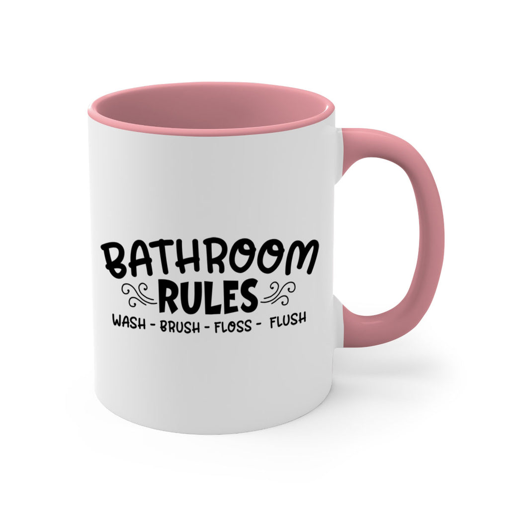 bathroom rules wash brush floss flush 91#- bathroom-Mug / Coffee Cup