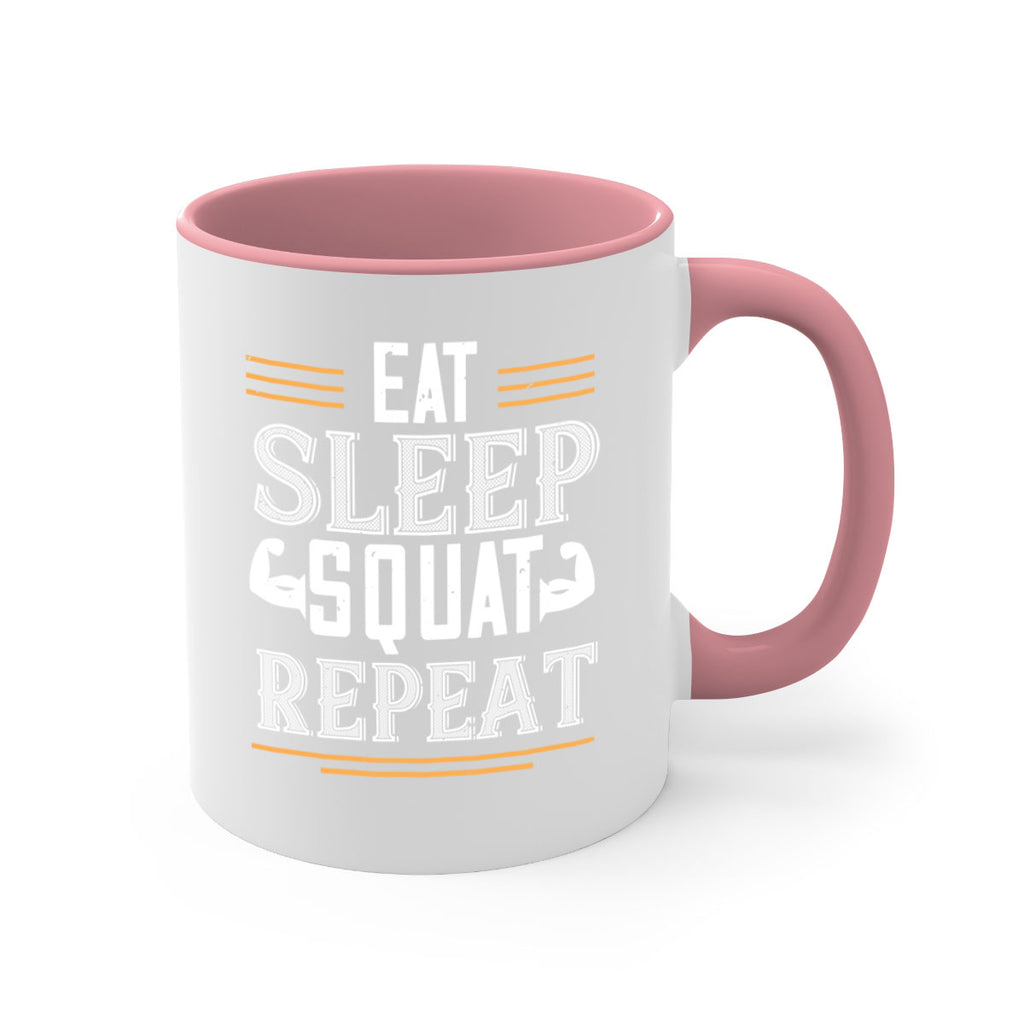 eat sleep squat repeat 58#- gym-Mug / Coffee Cup