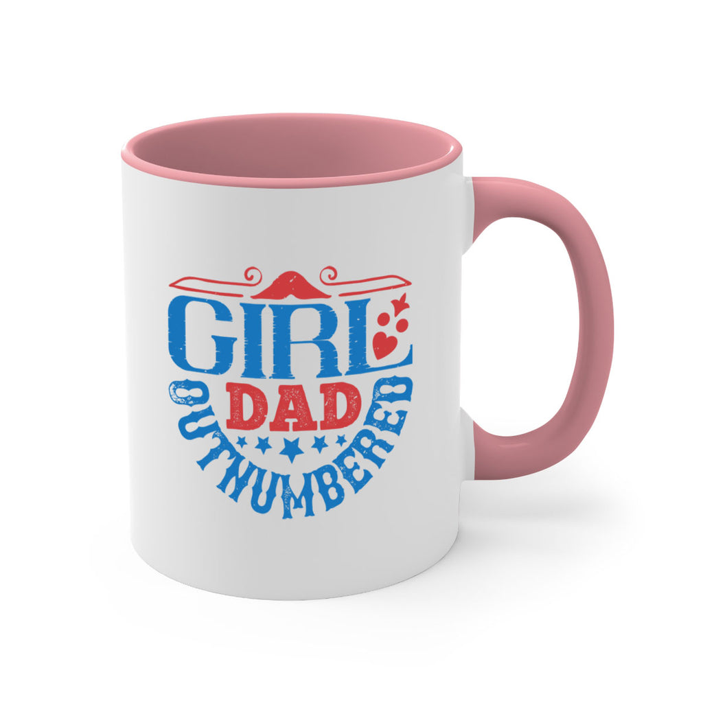 girl dad outnumbered 219#- fathers day-Mug / Coffee Cup