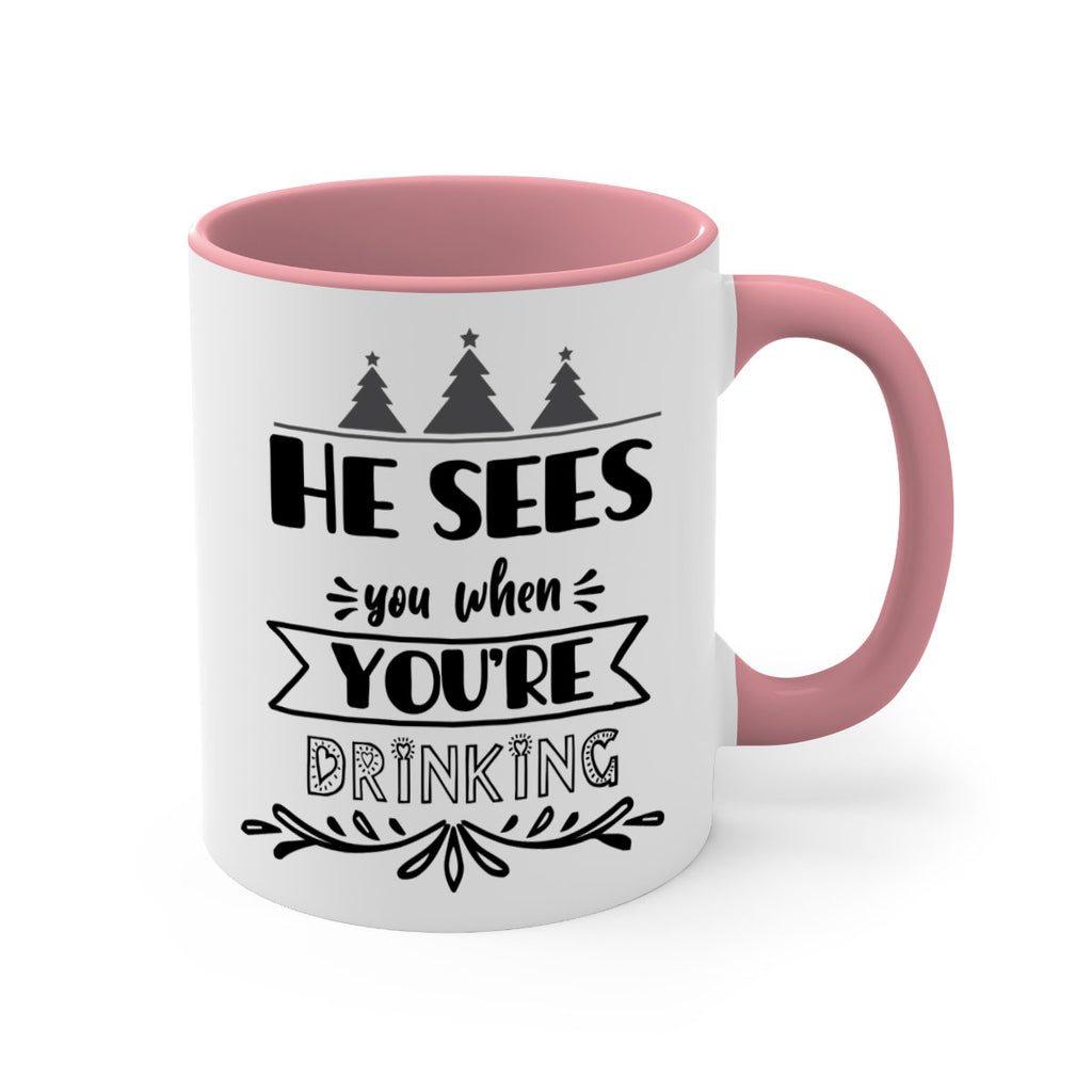 he sees you when you re drinking style 281#- christmas-Mug / Coffee Cup