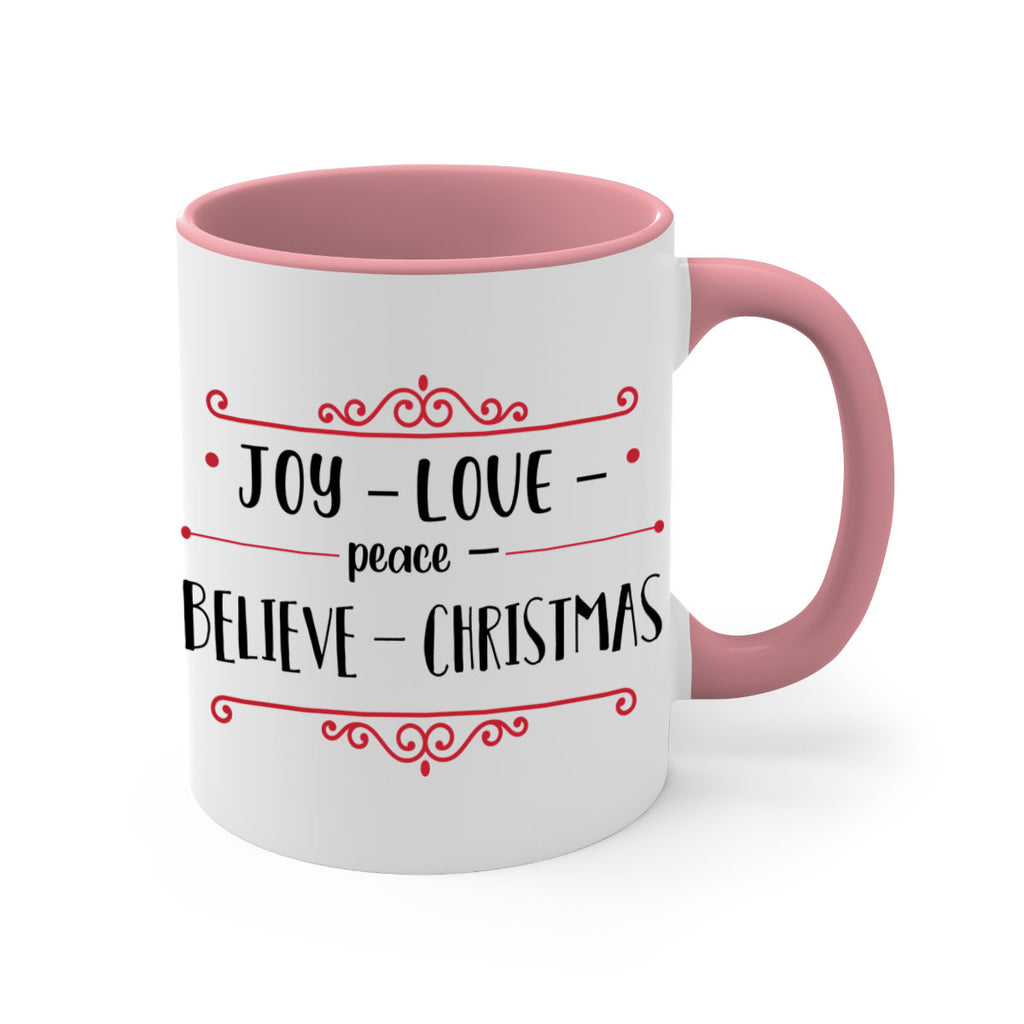 joy love peace believe christmas style 409#- christmas-Mug / Coffee Cup