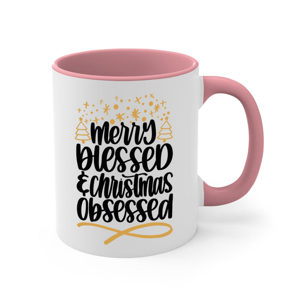 merry blessed christmas obsessed gold 95#- christmas-Mug / Coffee Cup