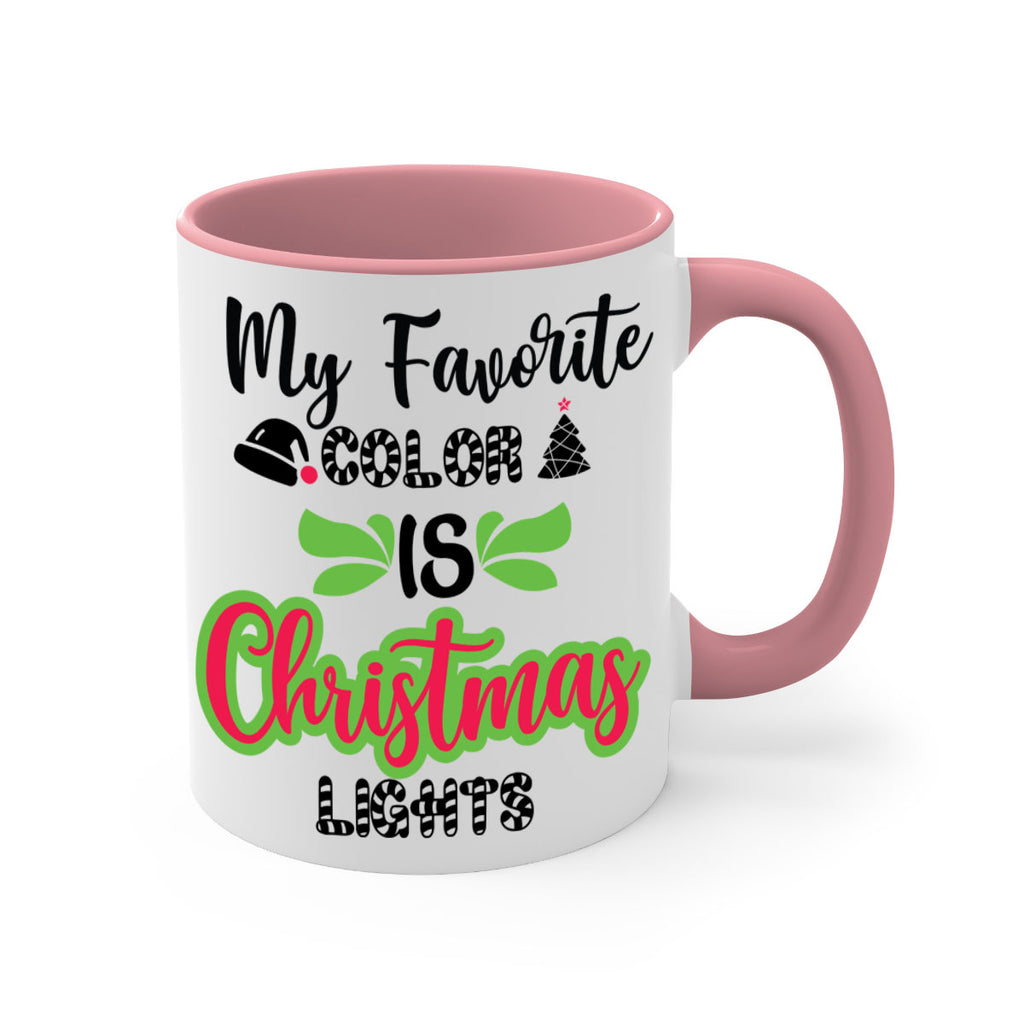 my favorite color is christmas lights style 523#- christmas-Mug / Coffee Cup