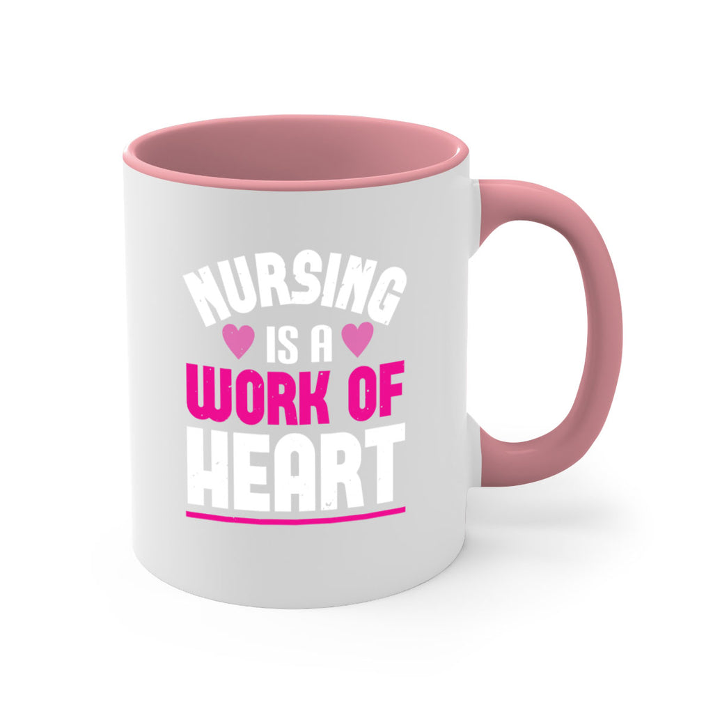 nursing is a work of heart Style 261#- nurse-Mug / Coffee Cup