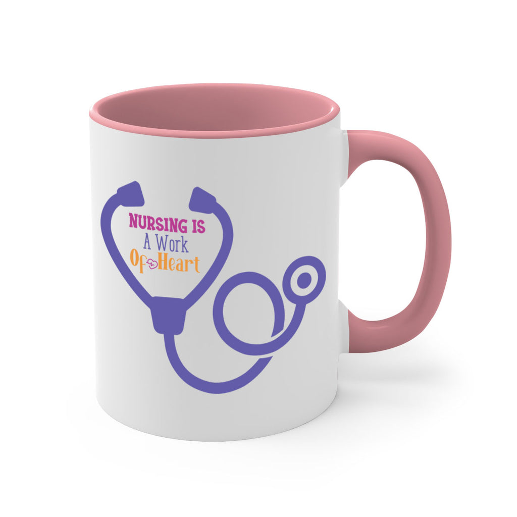 nursing is a work of heart Style 358#- nurse-Mug / Coffee Cup