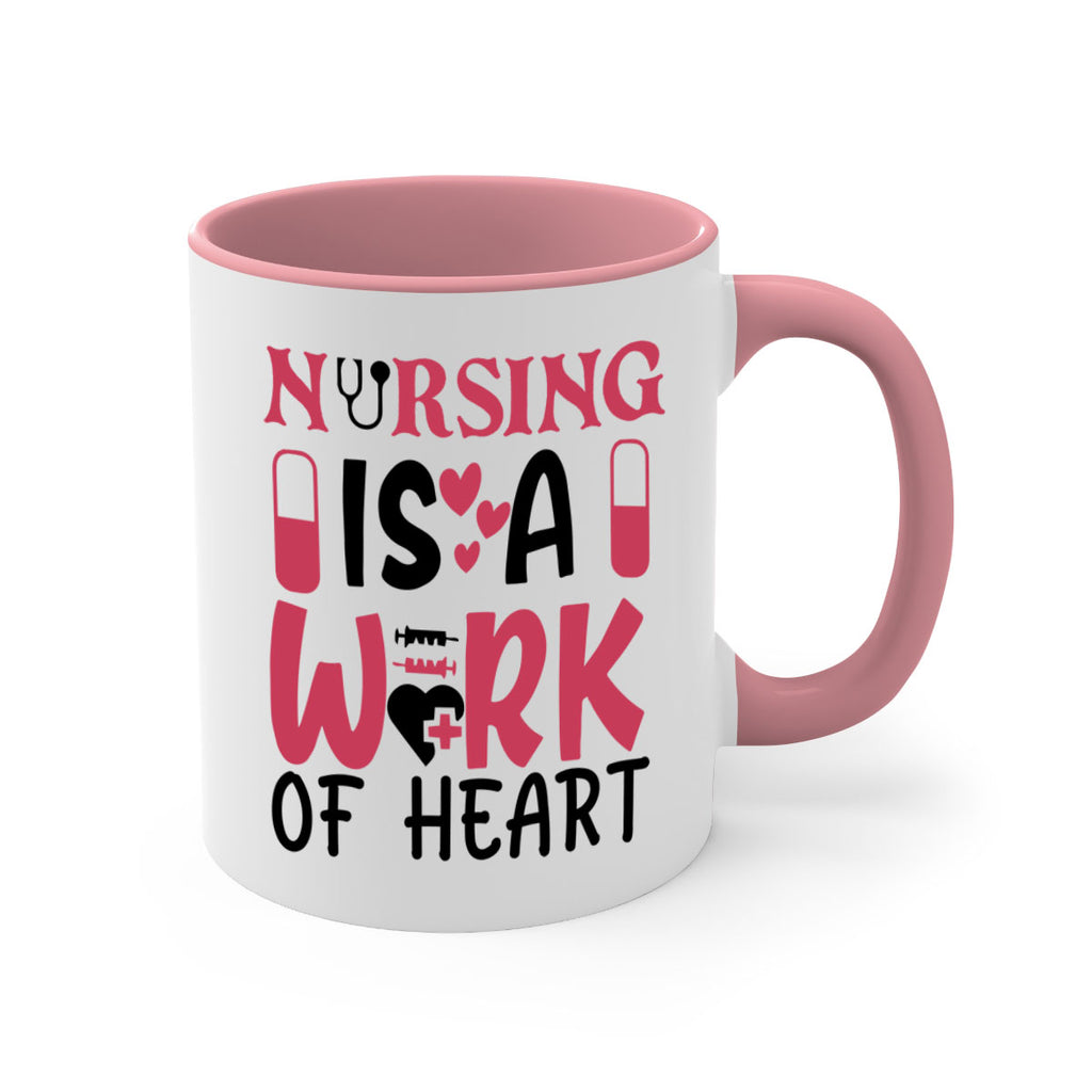 nursing is a work of heart Style 359#- nurse-Mug / Coffee Cup