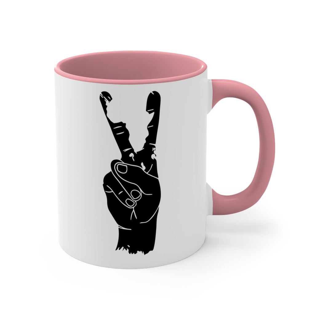 peace hand with africa- black words - phrases-Mug / Coffee Cup