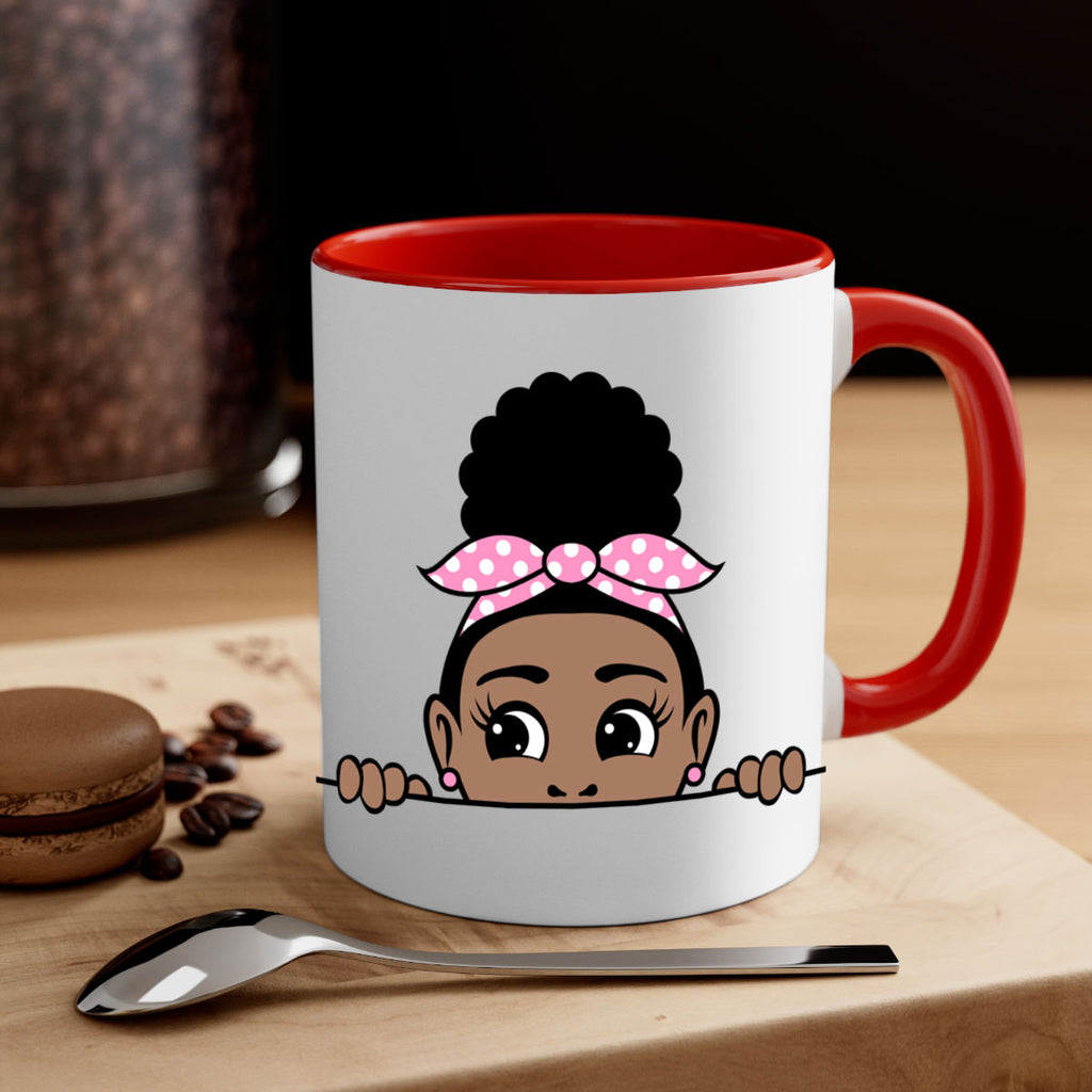 afro puff bandana girl peekaboo 86#- Black women - Girls-Mug / Coffee Cup