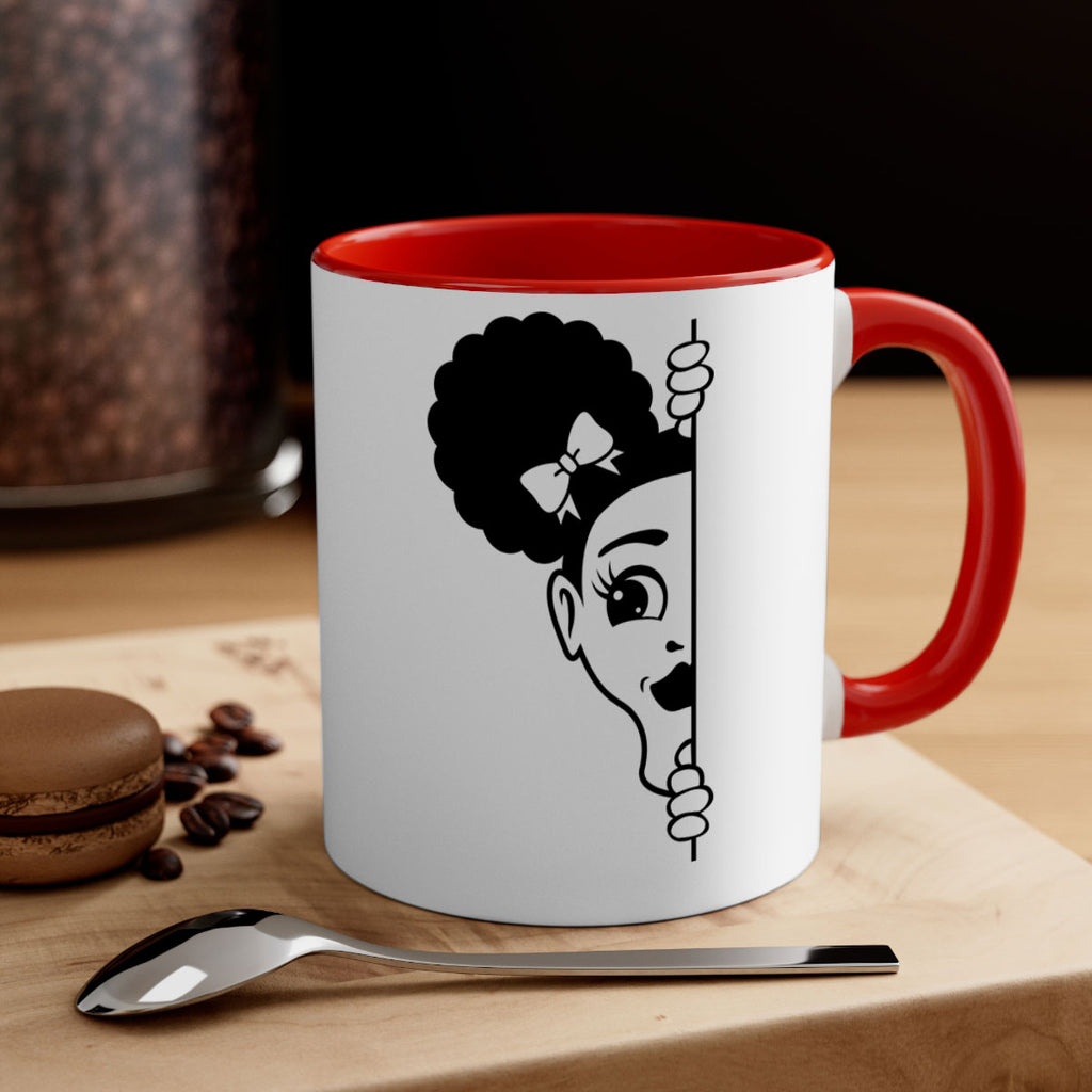 afro puffs girl peekaboo 82#- Black women - Girls-Mug / Coffee Cup