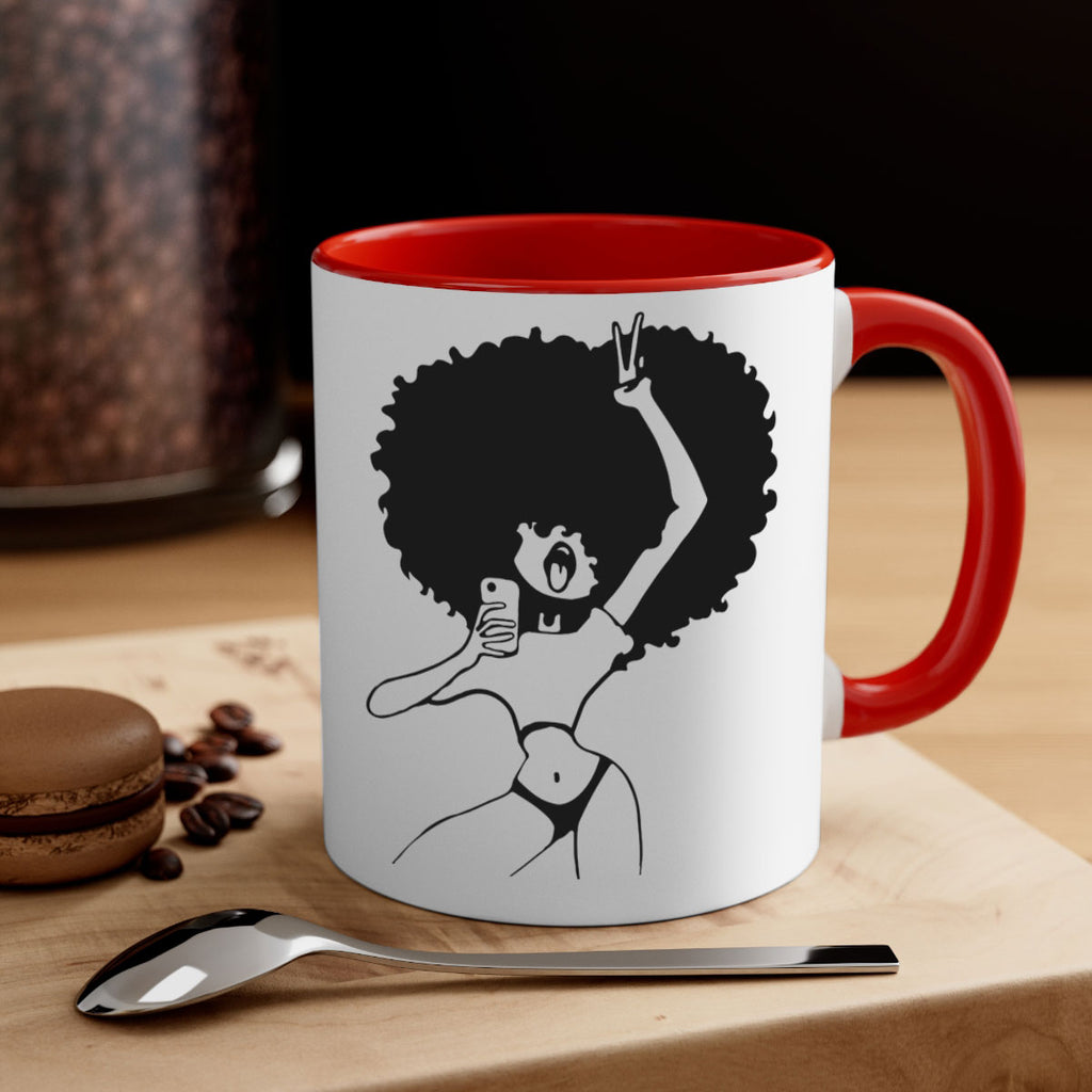 afro woman taking selfie 66#- Black women - Girls-Mug / Coffee Cup