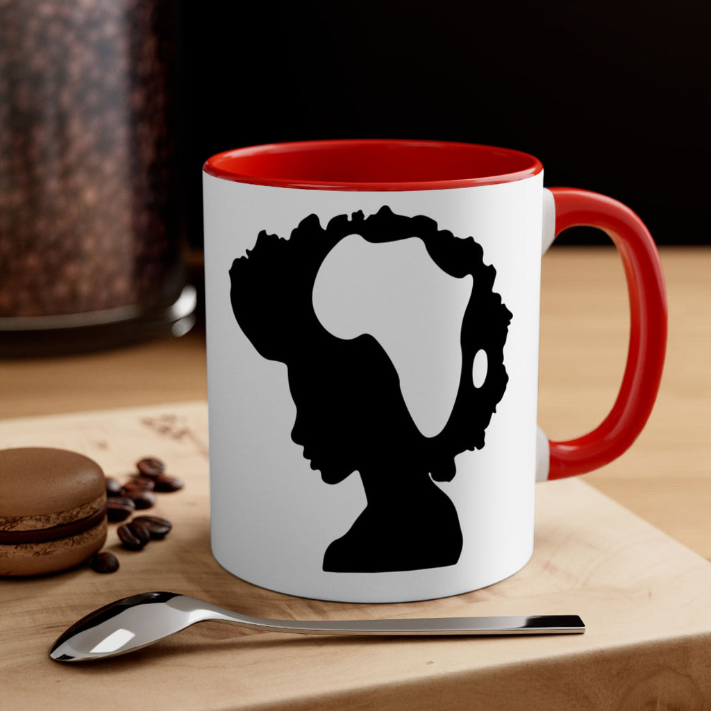 afro woman with africa map 65#- Black women - Girls-Mug / Coffee Cup