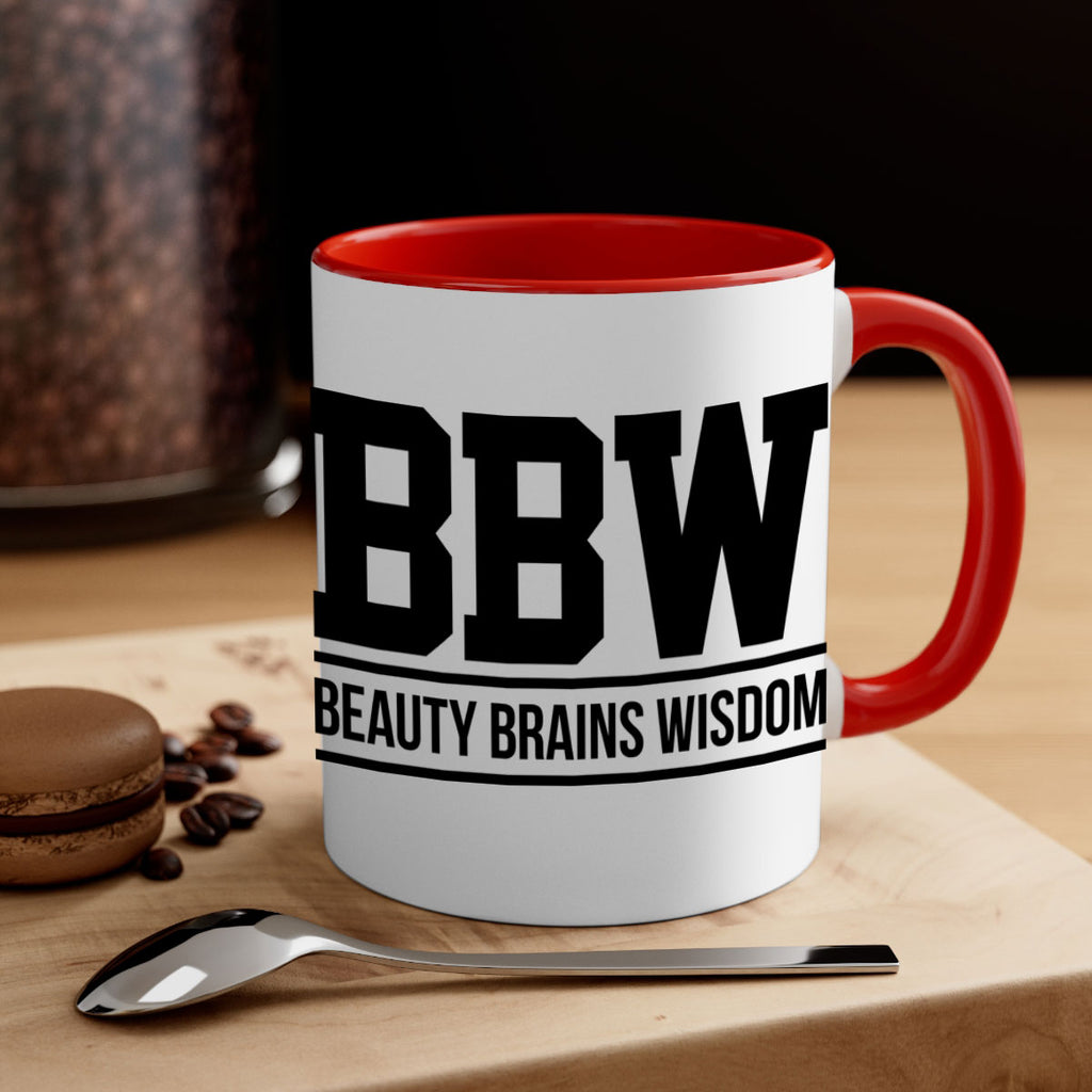 bbw beauty brains wisdom 263#- black words - phrases-Mug / Coffee Cup