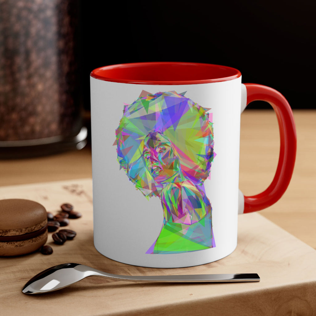 beautiful black woman geometric prismatic 59#- Black women - Girls-Mug / Coffee Cup