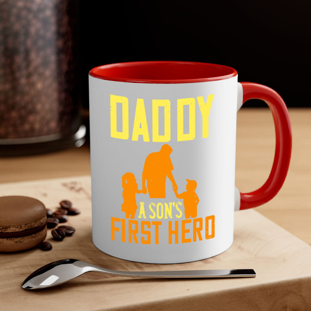 daddy a sons first hero 249#- fathers day-Mug / Coffee Cup