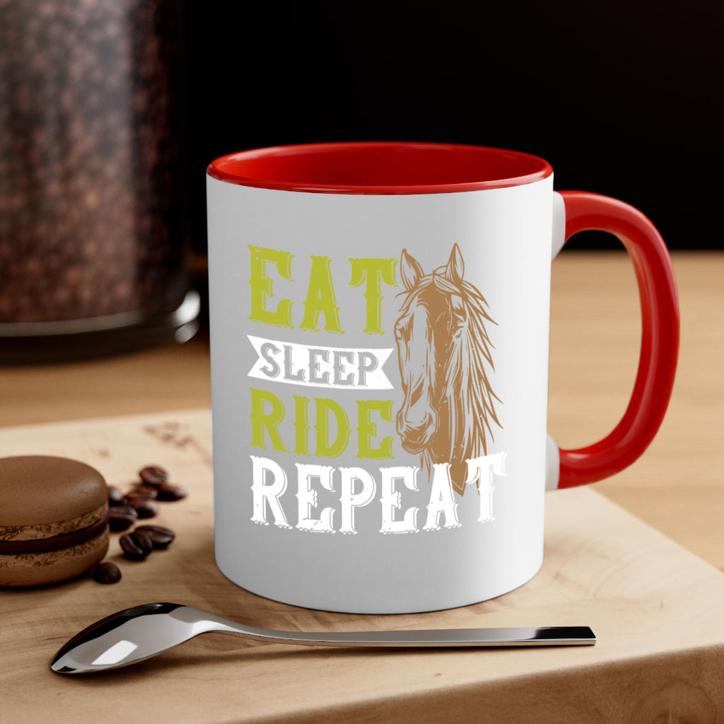 eat sleep ride repeat Style 7#- horse-Mug / Coffee Cup