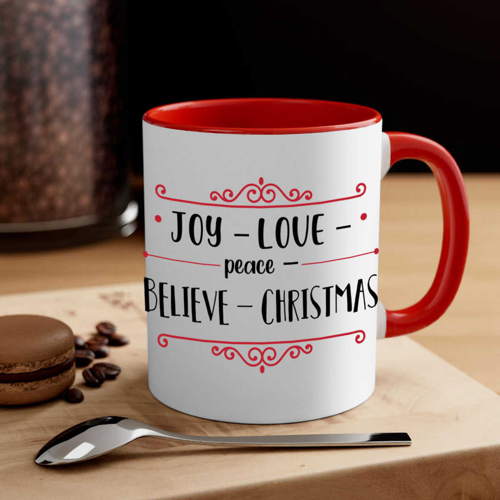 joy love peace believe christmas style 409#- christmas-Mug / Coffee Cup