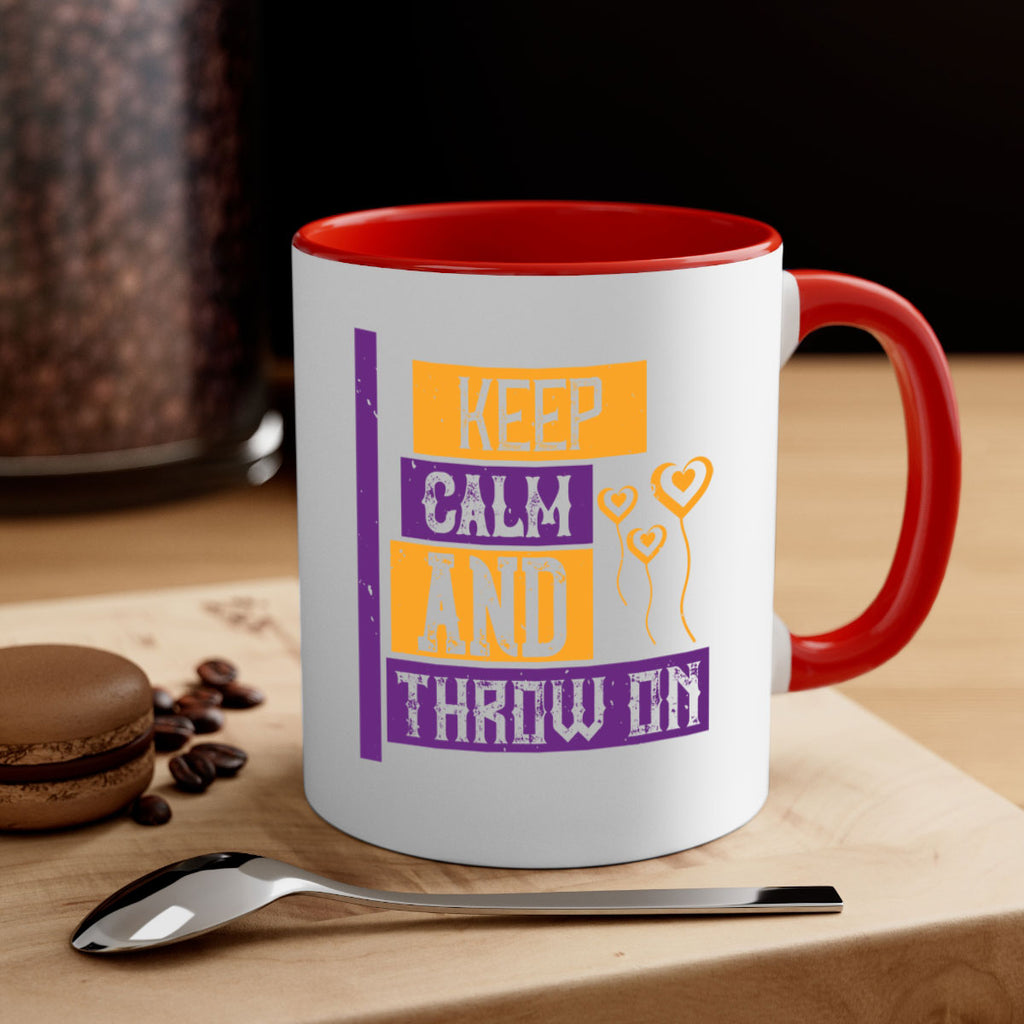 keep calm and throw on 55#- mardi gras-Mug / Coffee Cup