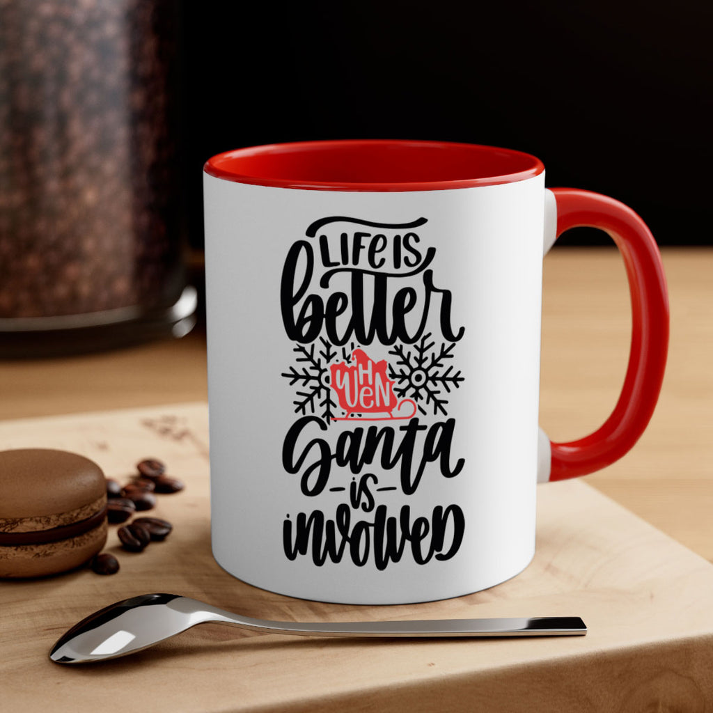 life is better when santa is involved 104#- christmas-Mug / Coffee Cup