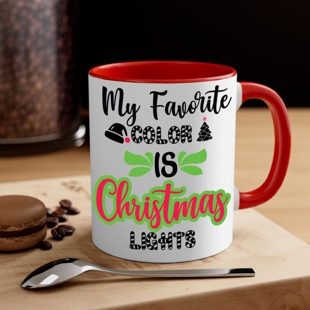 my favorite color is christmas lights style 523#- christmas-Mug / Coffee Cup