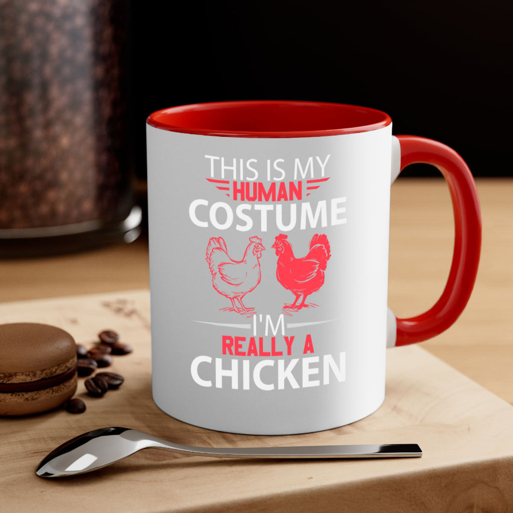 this is human costume im really a chicken Style 2#- Chicken-Mug / Coffee Cup