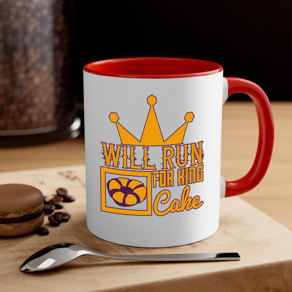 will run for king cake 28#- mardi gras-Mug / Coffee Cup