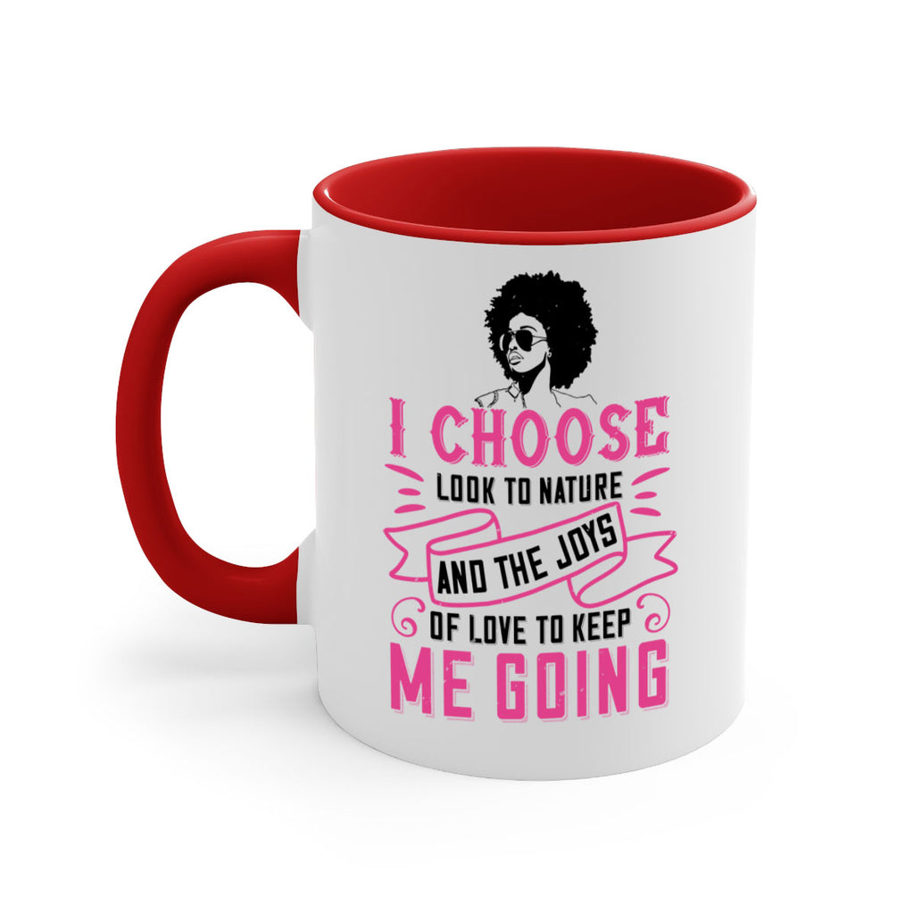 I choose to look to nature and the joys of love to keep me going Style 29#- Afro - Black-Mug / Coffee Cup