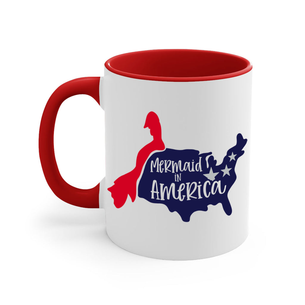 Mermaid In America Style 167#- 4th Of July-Mug / Coffee Cup