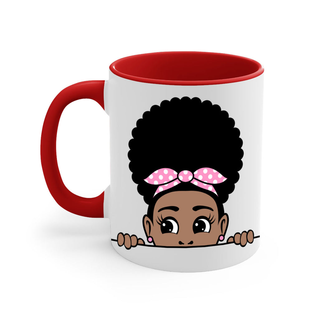 afro puff bandana girl peekaboo 85#- Black women - Girls-Mug / Coffee Cup