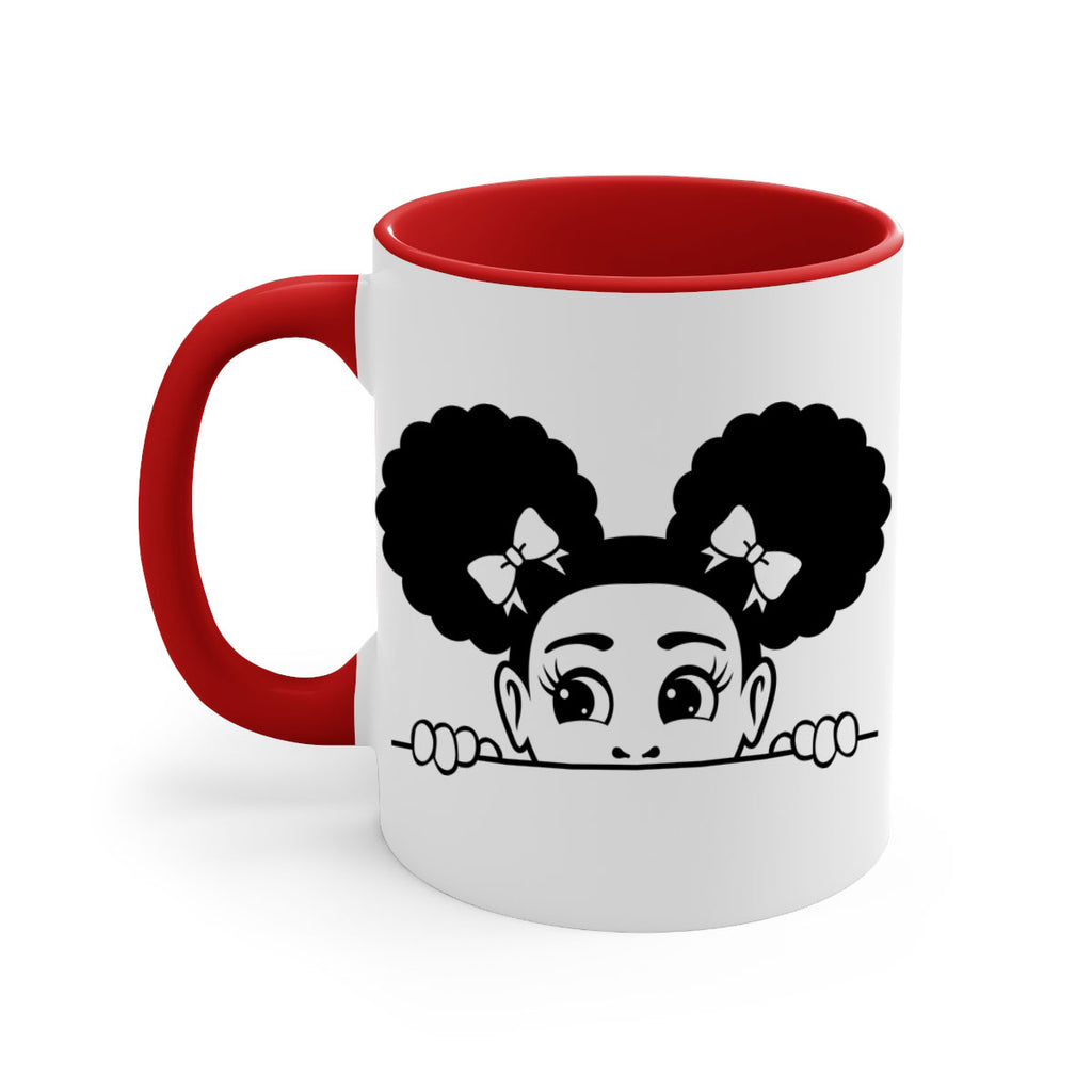 afro puffs girl peekaboo 80#- Black women - Girls-Mug / Coffee Cup