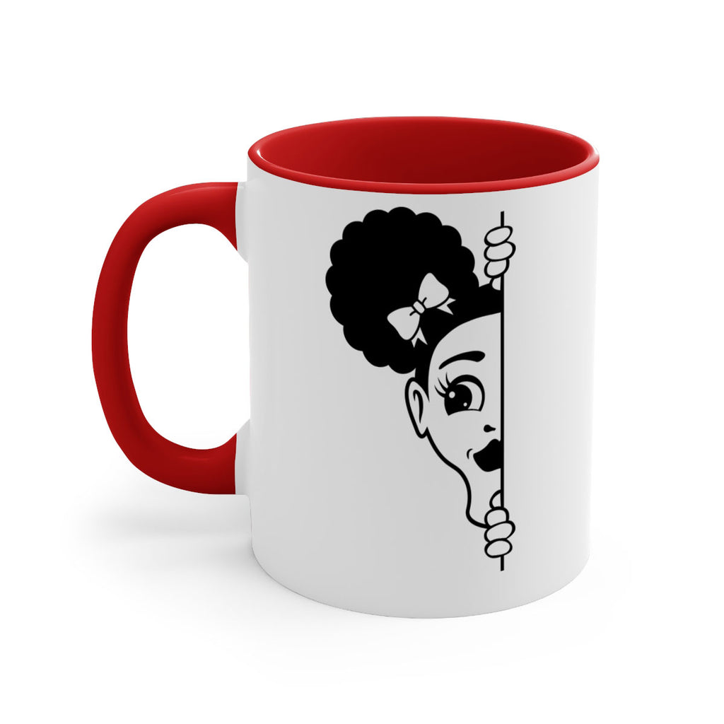 afro puffs girl peekaboo 82#- Black women - Girls-Mug / Coffee Cup