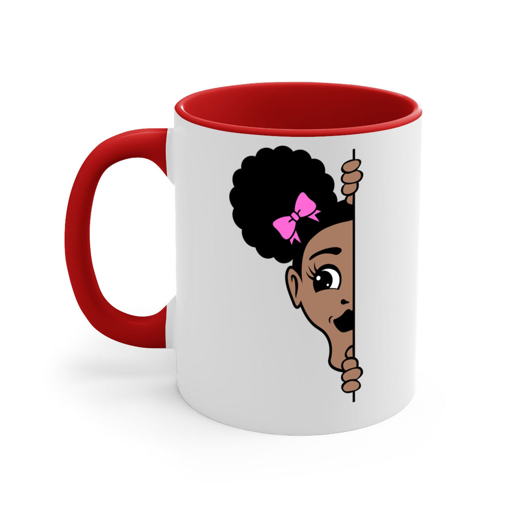 afro puffs girl peekaboo 83#- Black women - Girls-Mug / Coffee Cup