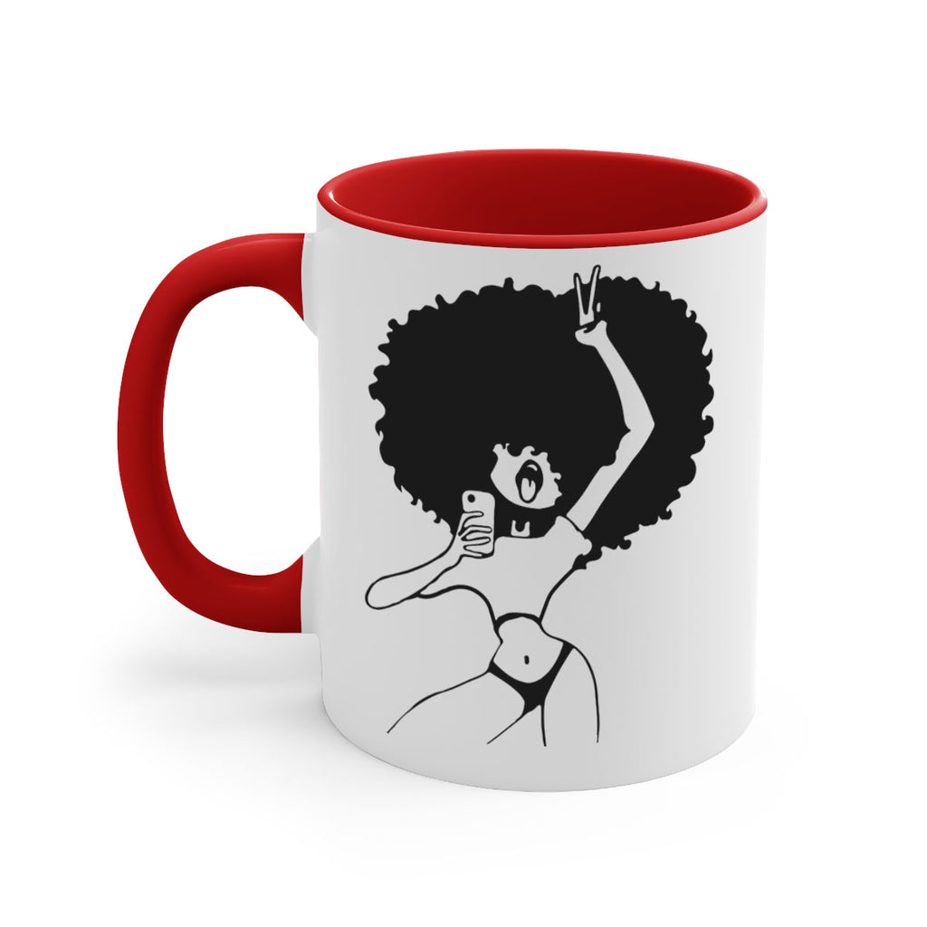 afro woman taking selfie 66#- Black women - Girls-Mug / Coffee Cup