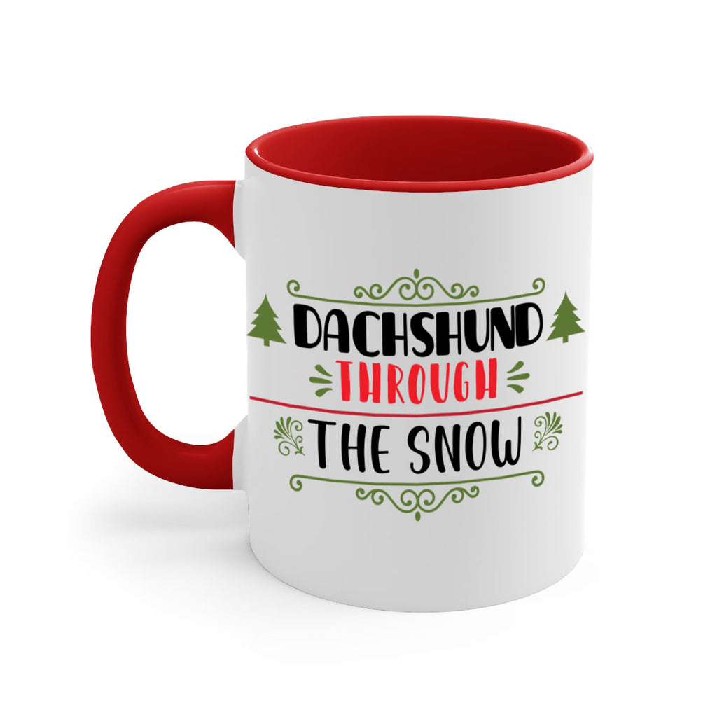 dachshund through the snow style 147#- christmas-Mug / Coffee Cup