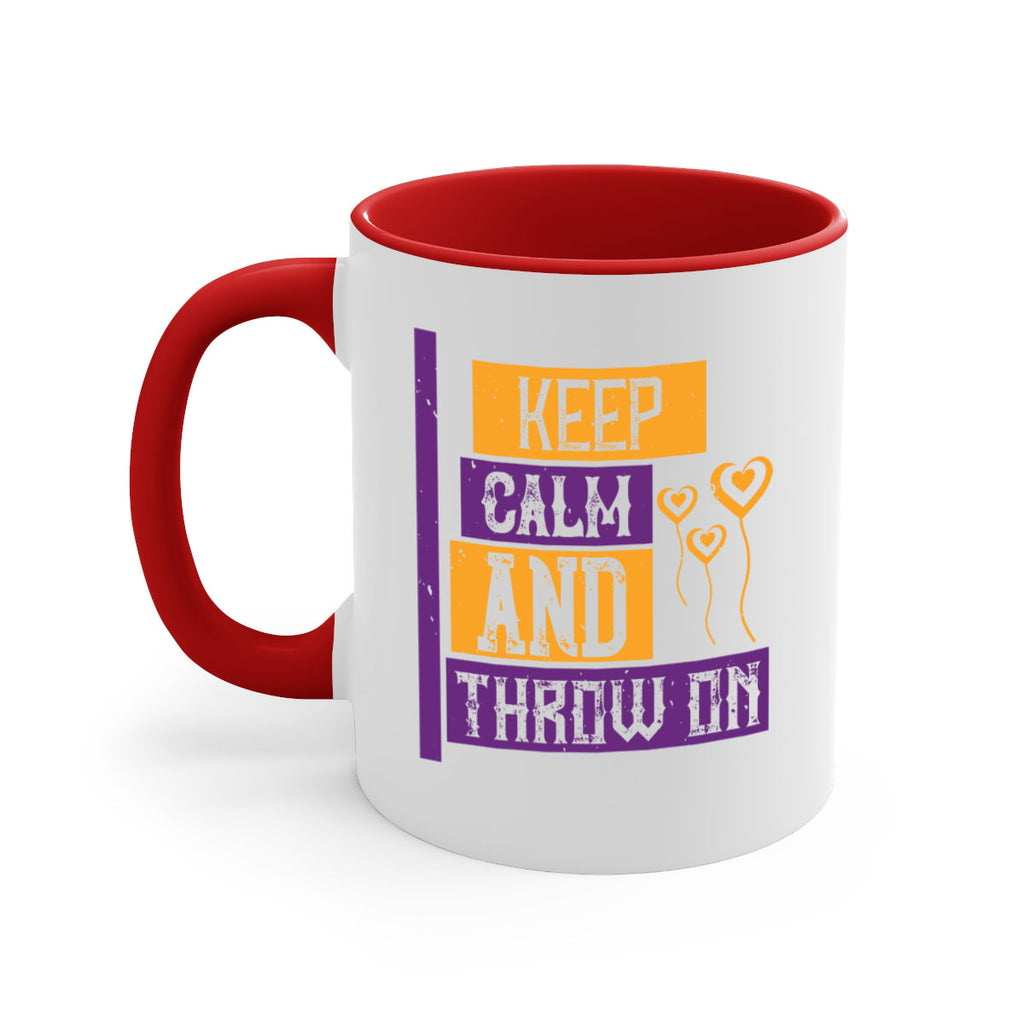 keep calm and throw on 55#- mardi gras-Mug / Coffee Cup