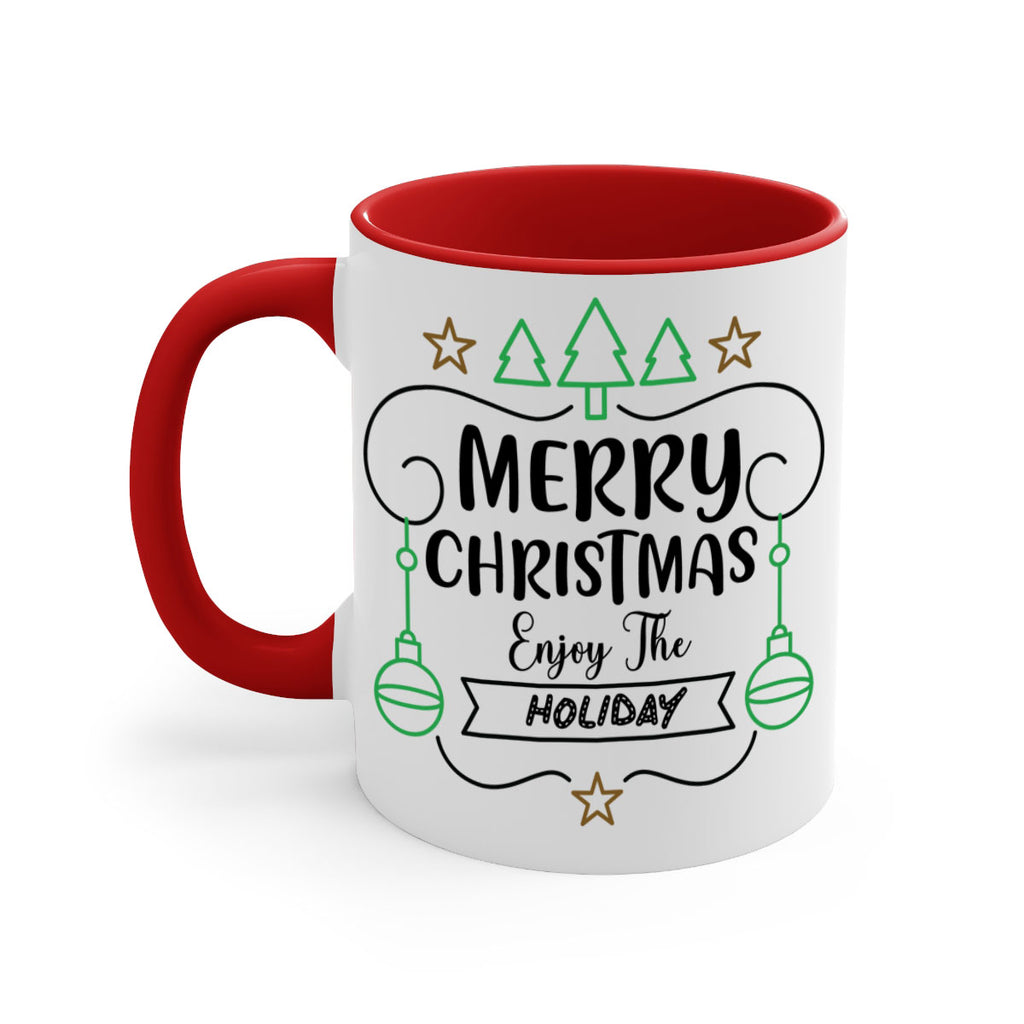 merry christmas enjoy the holiday style 499#- christmas-Mug / Coffee Cup