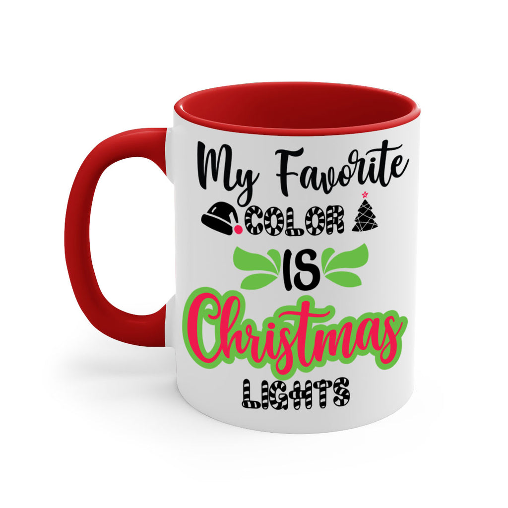 my favorite color is christmas lights style 523#- christmas-Mug / Coffee Cup