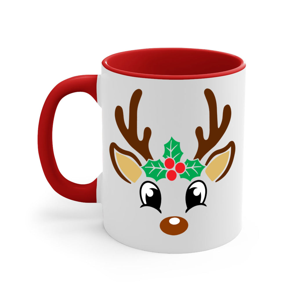 reindeer face style 597#- christmas-Mug / Coffee Cup