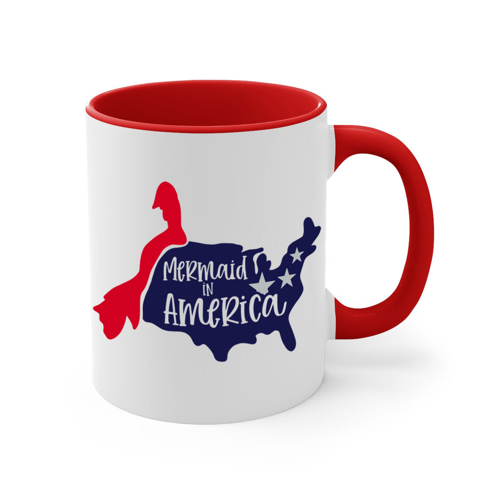 Mermaid In America Style 167#- 4th Of July-Mug / Coffee Cup