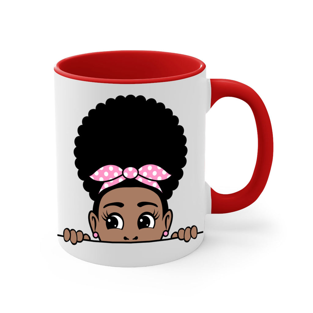 afro puff bandana girl peekaboo 85#- Black women - Girls-Mug / Coffee Cup