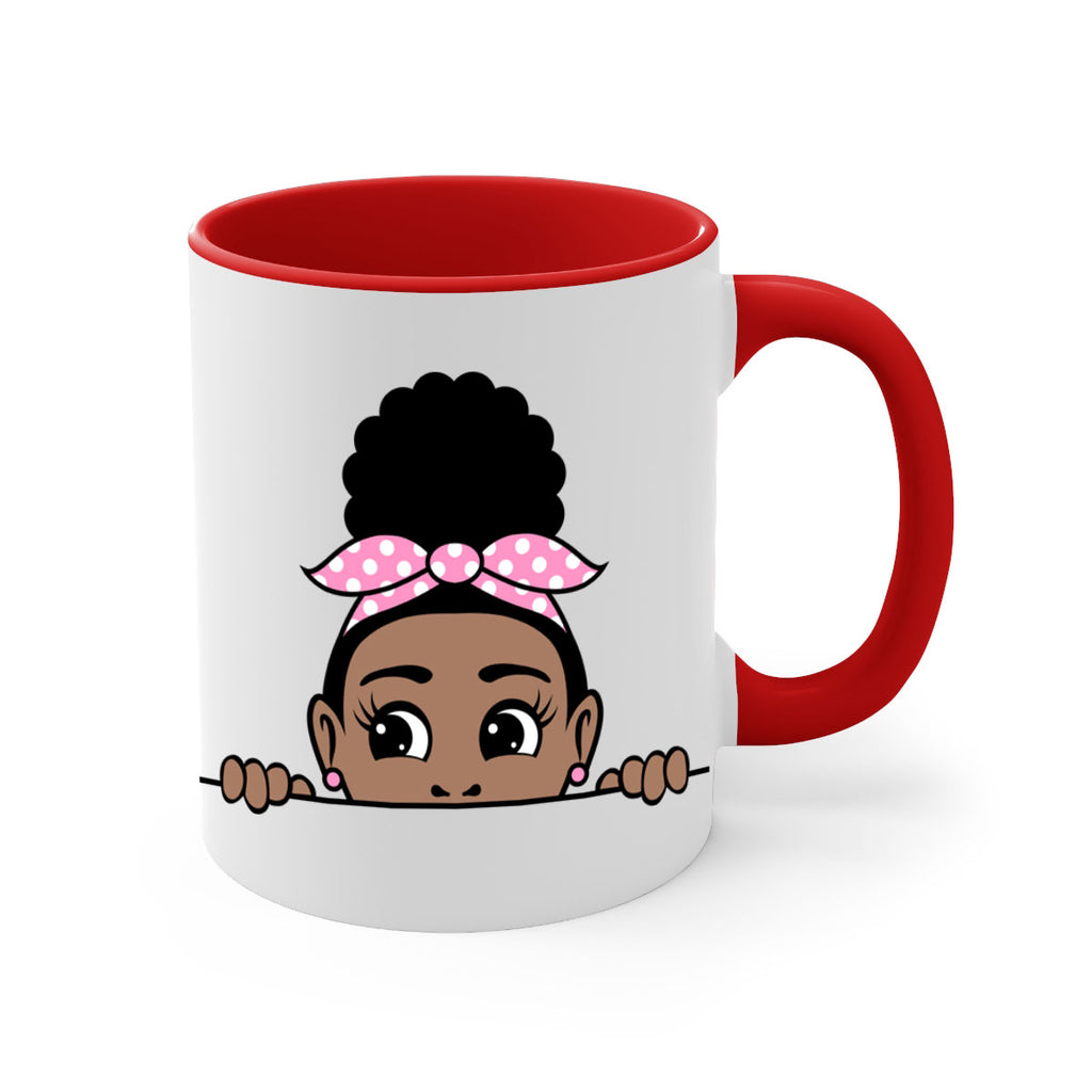 afro puff bandana girl peekaboo 86#- Black women - Girls-Mug / Coffee Cup