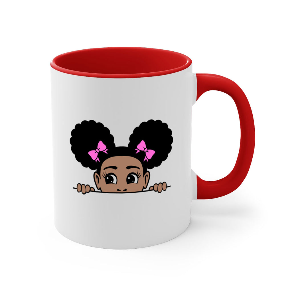 afro puffs girl peekaboo 79#- Black women - Girls-Mug / Coffee Cup