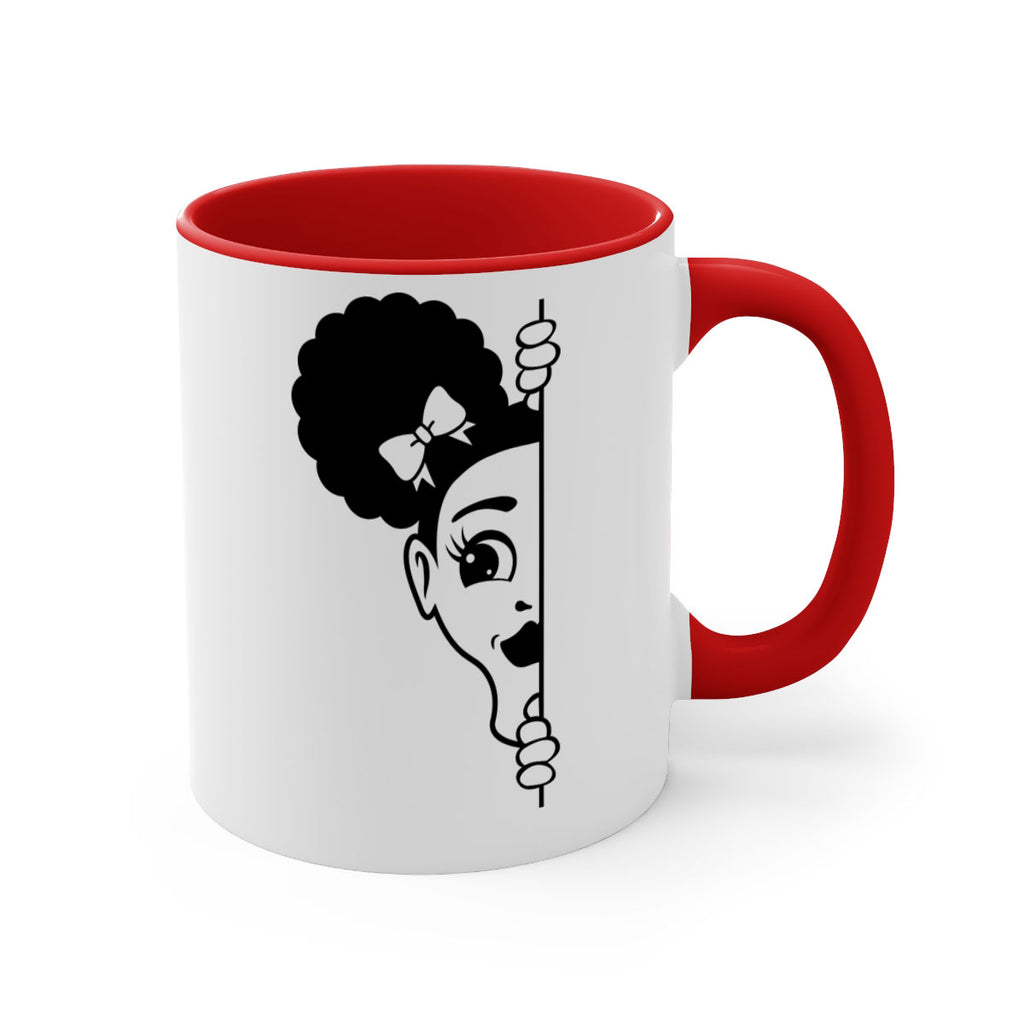 afro puffs girl peekaboo 82#- Black women - Girls-Mug / Coffee Cup