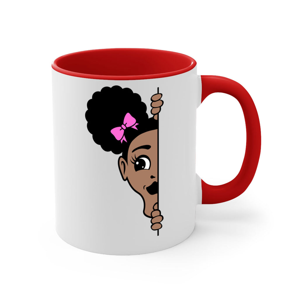 afro puffs girl peekaboo 83#- Black women - Girls-Mug / Coffee Cup