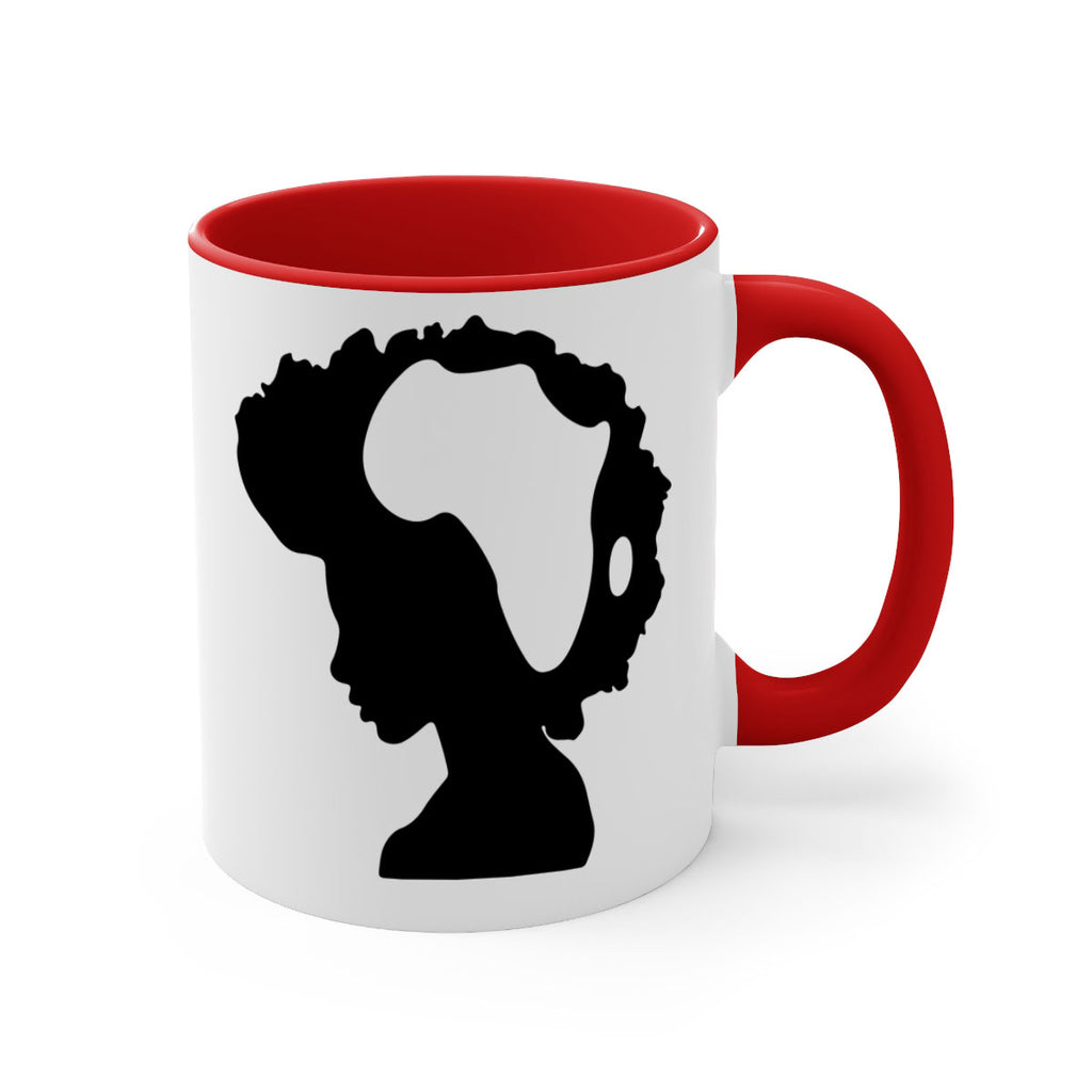 afro woman with africa map 65#- Black women - Girls-Mug / Coffee Cup